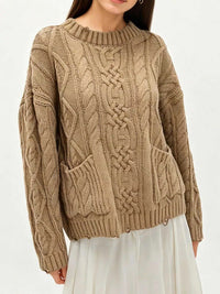 Cable-Knit Sweater with Front Pockets 100100995738984 52 Affordable Fashion Under $100 Jerry's Apparel 
