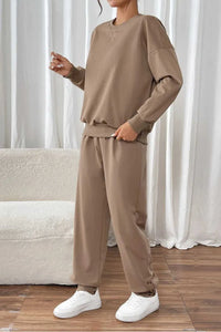 Perfee Round Neck Long Sleeve Top and Pants Set 100100595481771 37 Affordable Fashion Under $100 Jerry's Apparel 