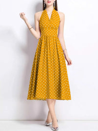 Polka Dot Halter Neck Midi Dress 100100546972272 69 Affordable Fashion Under $100 Jerry's Apparel 