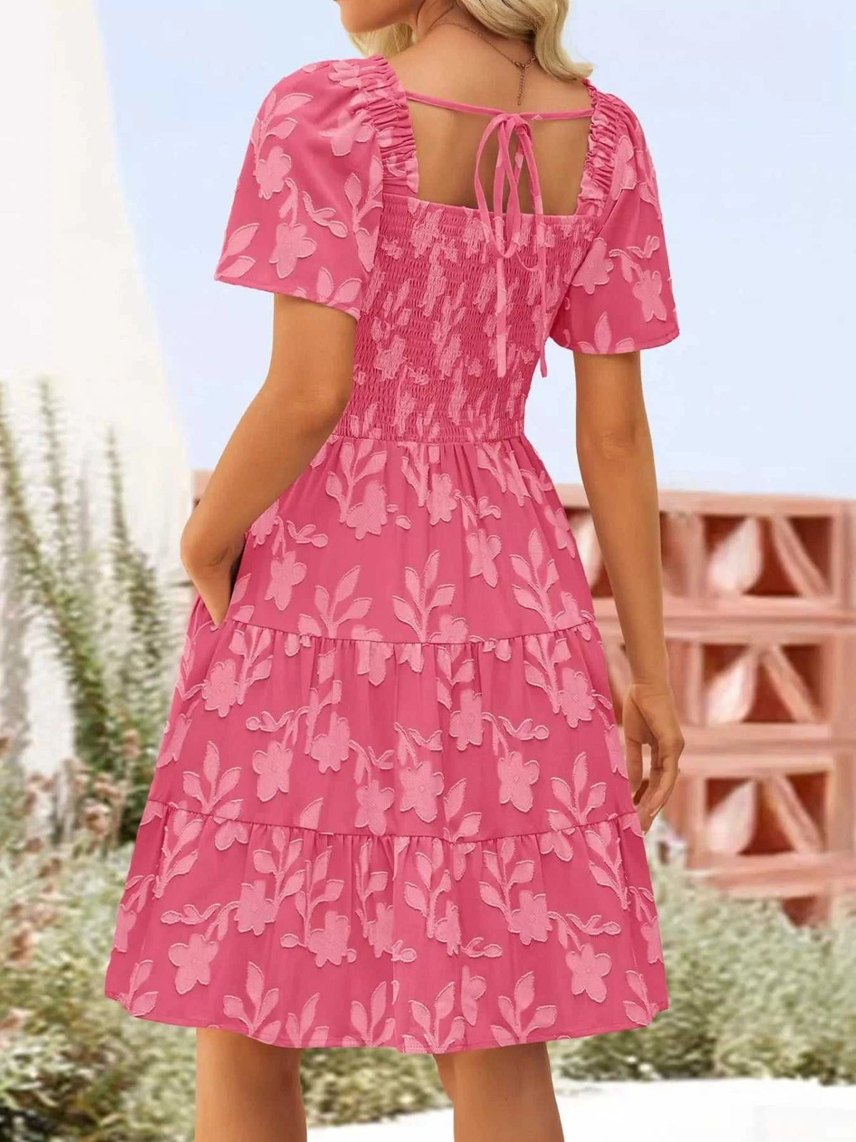 Smocked Square Neck Tiered Mini Dress 100100732221330 56 Affordable Fashion Under $100 Jerry's Apparel 