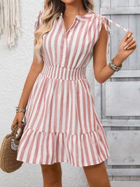 Striped Ruffle Hem Summer Dress 100100817311955 33 Affordable Fashion Under $100 Jerry's Apparel 