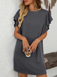 Mandy Ruffled Round Neck Short Sleeve Dress 100100862091074 26 Affordable Fashion Under $100 Jerry's Apparel 