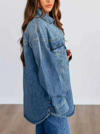 Snap Down Dropped Shoulder Denim Jacket 100100843173747 67 Affordable Fashion Under $100 Jerry's Apparel 