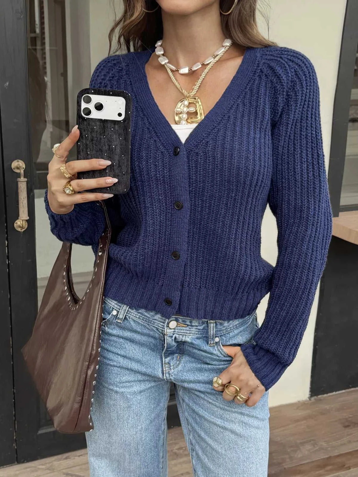 V-Neck Button-Down Cardigan 101002659040987 50 Affordable Fashion Under $100 Jerry's Apparel 
