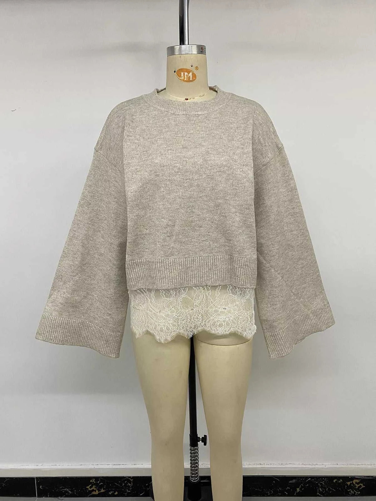 Layered Lace Hem Crew Neck Sweater 101002599371910 59 Affordable Fashion Under $100 Jerry's Apparel 