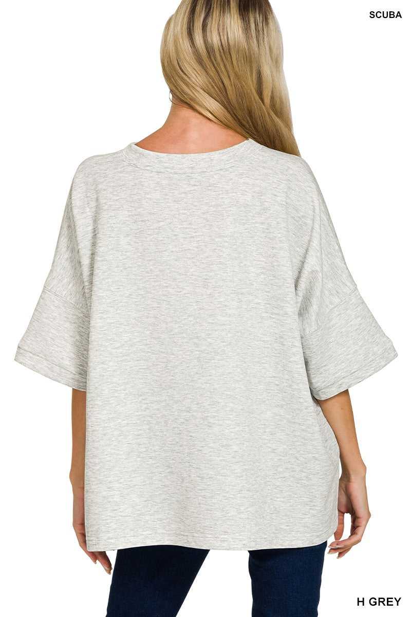 Zenana Scuba Round Neck Top with Side Slits 100100560831981 25 Affordable Fashion Under $100 Jerry's Apparel 