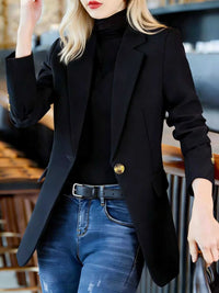 Full Size One Button Lapel Collar Blazer Plus Size 100100736237497 30 Affordable Fashion Under $100 Jerry's Apparel 