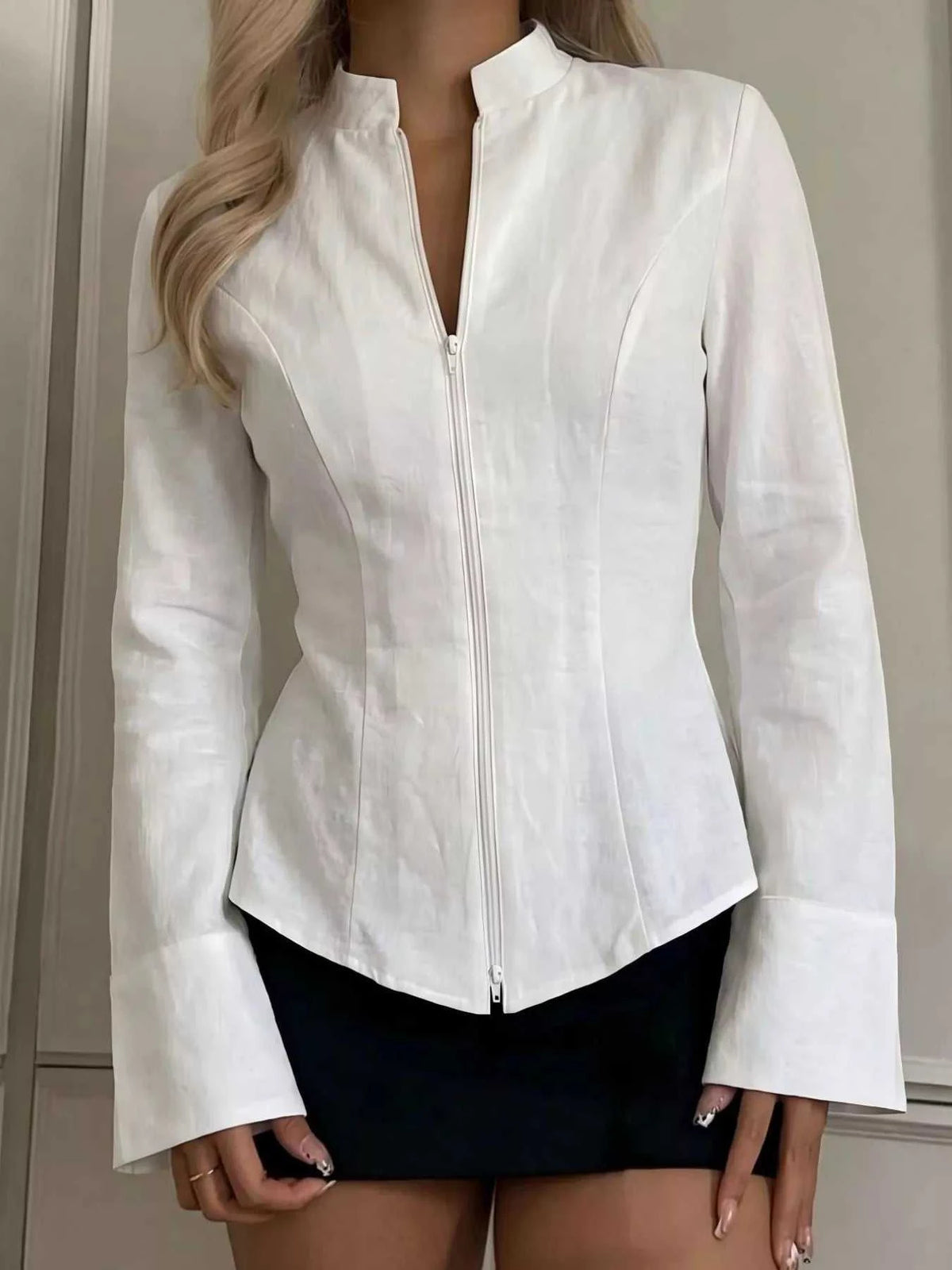 Zip Up Long Sleeve Top 100100367803368 45 Affordable Fashion Under $100 Jerry's Apparel 