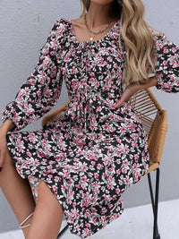 Floral Print Long Sleeve Midi Dress 100100182226731 33 Affordable Fashion Under $100 Jerry's Apparel 