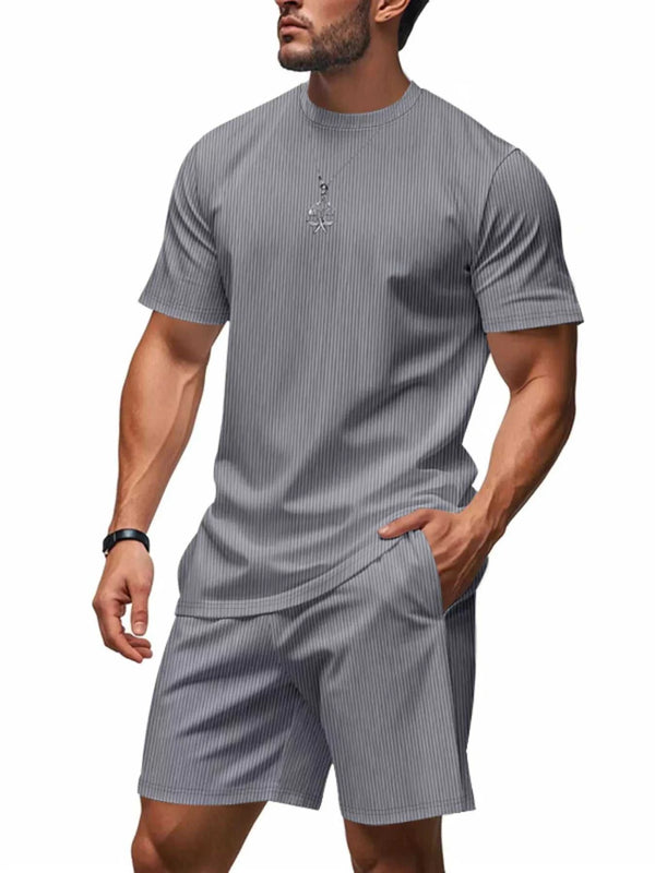 Men's Full Size Casual Striped Top and Shorts Set Plus Size 100400568801852 33 Affordable Fashion Under $100 Jerry's Apparel 