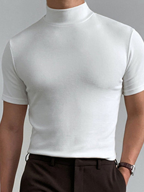 Men's Full Size Mock Neck Short Sleeve T-Shirt Plus Size