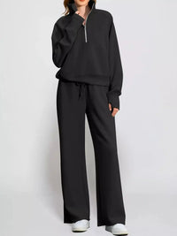 Half-Zip Sweatshirt and Wide-Leg Pants Set 101001840100593 40 Affordable Fashion Under $100 Jerry's Apparel 