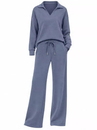 Dropped Shoulder Top and Pants Set 101001926020102 36 Women's Pants Set Gifts for Her Jerry's Apparel 