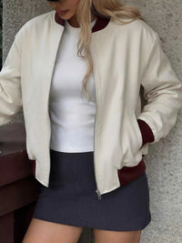 Contrast Trim Zip Up Jacket 100100872147330 50 Seasonal Fashion Collections Jerry's Apparel 