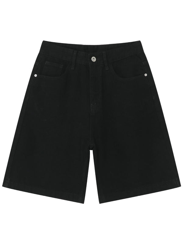 Men's Washed Denim Shorts with Pockets