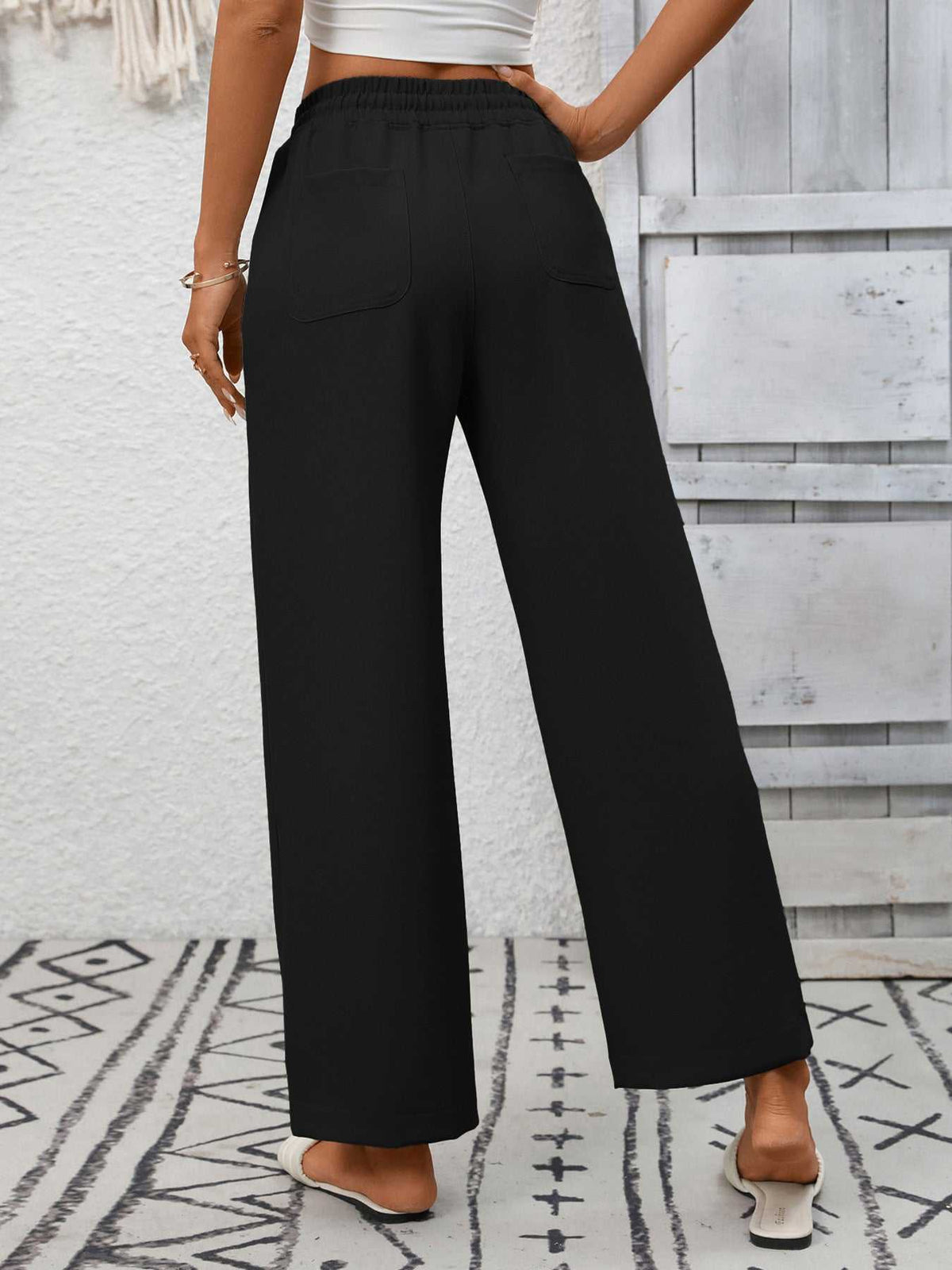 Casual Drawstring Wide Leg Pants 100100328755700 39 Affordable Fashion Under $100 Jerry's Apparel 
