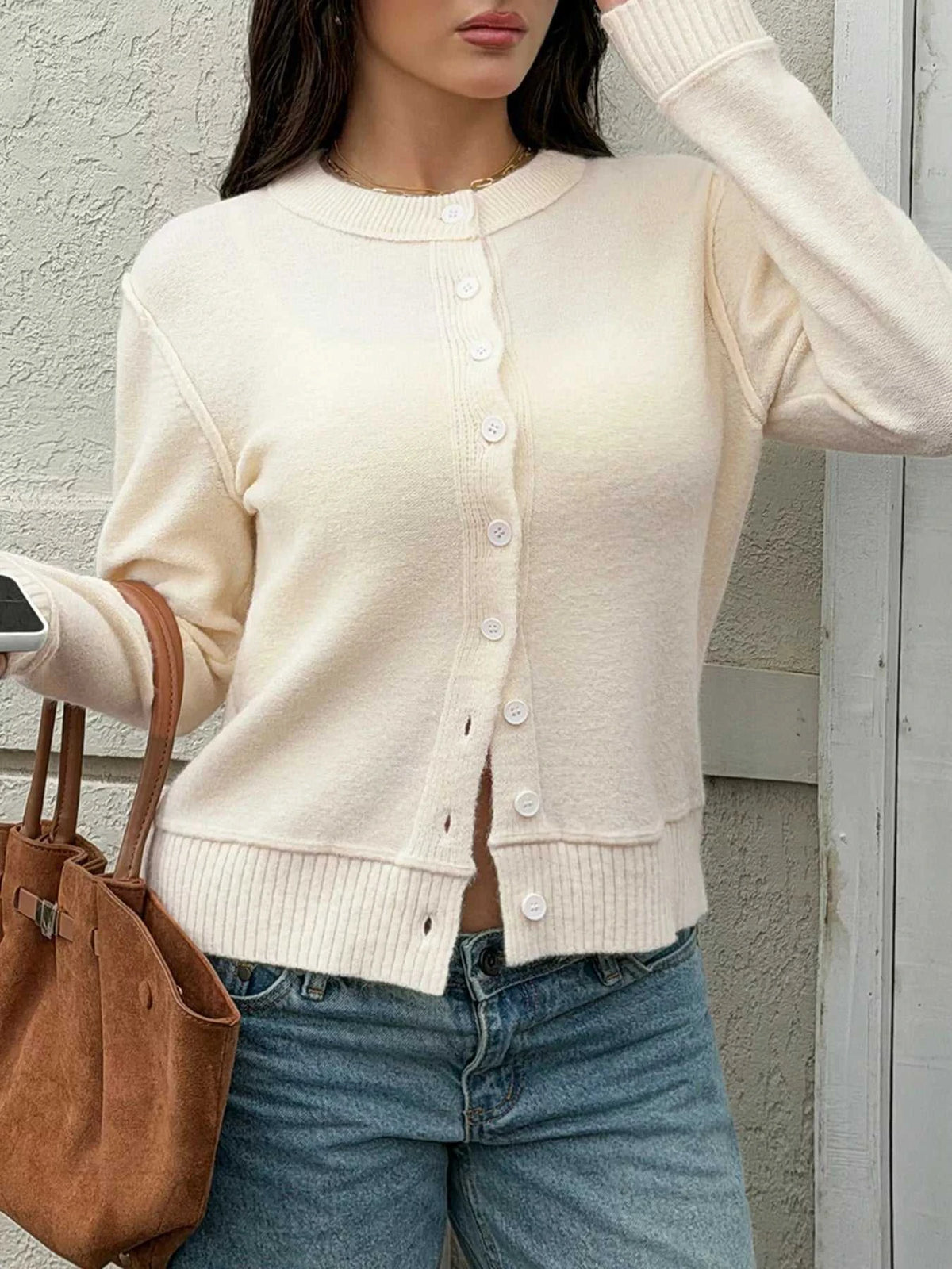 Button-Down Knit Cardigan 101002499113149 48 Affordable Fashion Under $100 Jerry's Apparel 