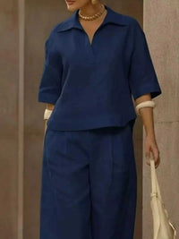 Full Size 3/4 Sleeve Top and Wide Leg Pants Set Plus Size 101001978569946 39 Affordable Fashion Under $100 Jerry's Apparel 