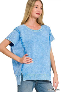 F/terry Halo Snow Washed Oversized Hi-low Top 100100806681285 32 Affordable Fashion Under $100 Jerry's Apparel 