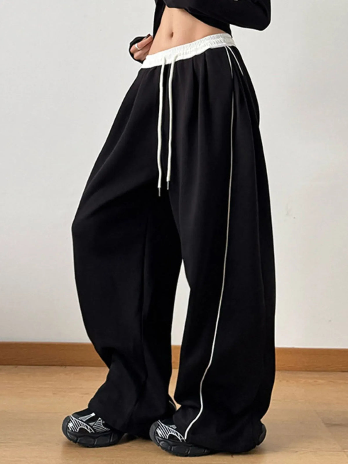 Drawstring Wide Leg Pants