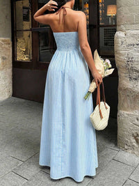 Striped Halter Neck Maxi Dress with Contrast Trim 100100182164517 34 Affordable Fashion Under $100 Jerry's Apparel 