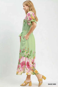 Umgee Mix Floral Border Print Midi Dress 100100246601295 66 Affordable Fashion Under $100 Jerry's Apparel 