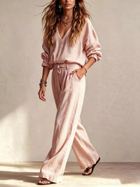 V-Neck Top and Wide-Leg Pants Set 101001694673495 81 Affordable Fashion Under $100 Jerry's Apparel 