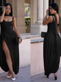 Scoop Neck Slit Maxi Dress 100100100838722 52 Affordable Fashion Under $100 Jerry's Apparel 
