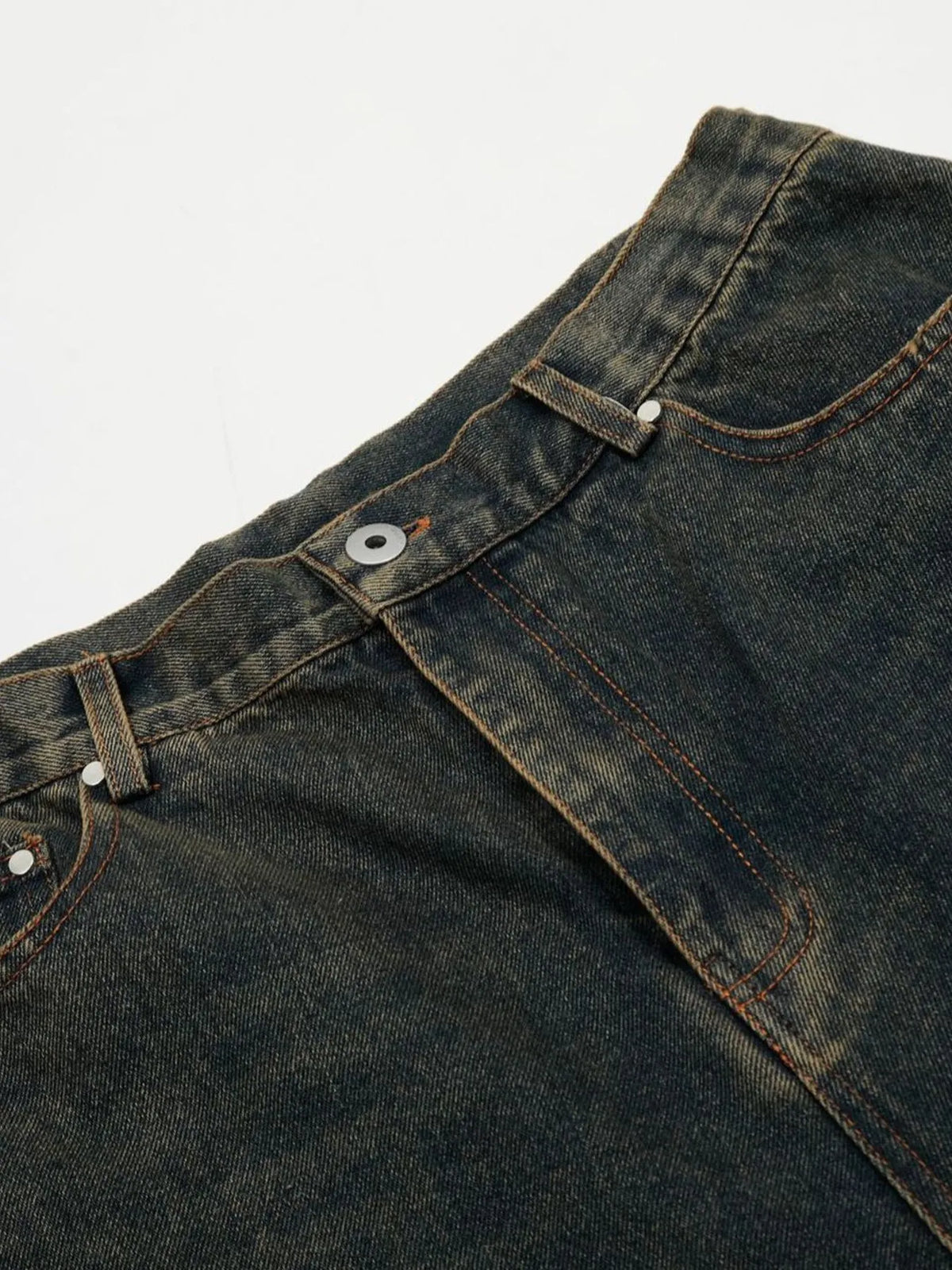Men's Washed High-Waist Baggy Denim Shorts