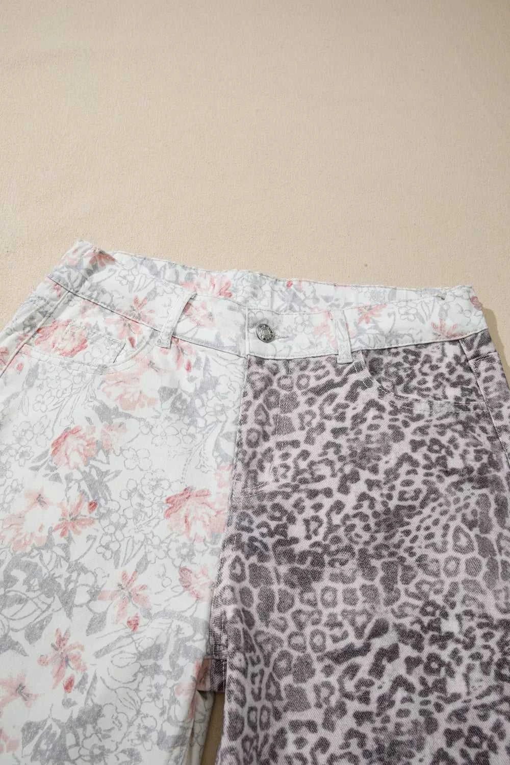 Floral and Leopard Print Wide-Leg Jeans 100100407191762 62 Affordable Fashion Under $100 Jerry's Apparel 