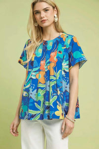 Umgee Abstract Floral Pleated Blouse 100100045911833 49 Affordable Fashion Under $100 Jerry's Apparel 