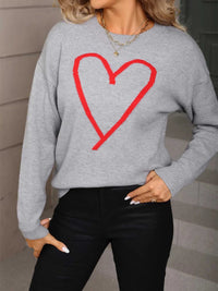 Valentine's Day Heart Graphic Dropped Shoulder Sweater 100100820549712 49 Affordable Fashion Under $100 Jerry's Apparel 