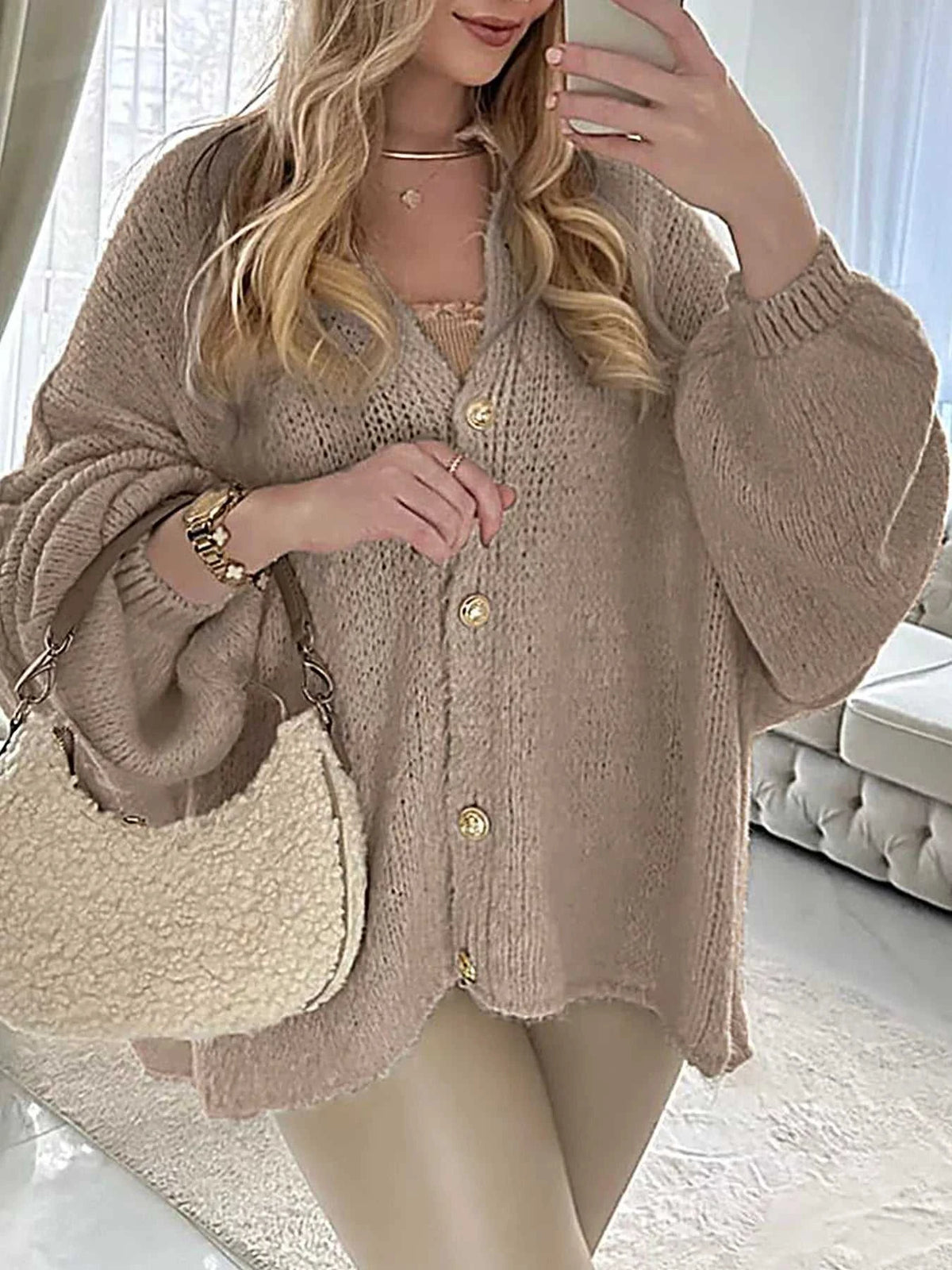 Oversized Knit Button Up Cardigan 100100495082301 59 Affordable Fashion Under $100 Jerry's Apparel 