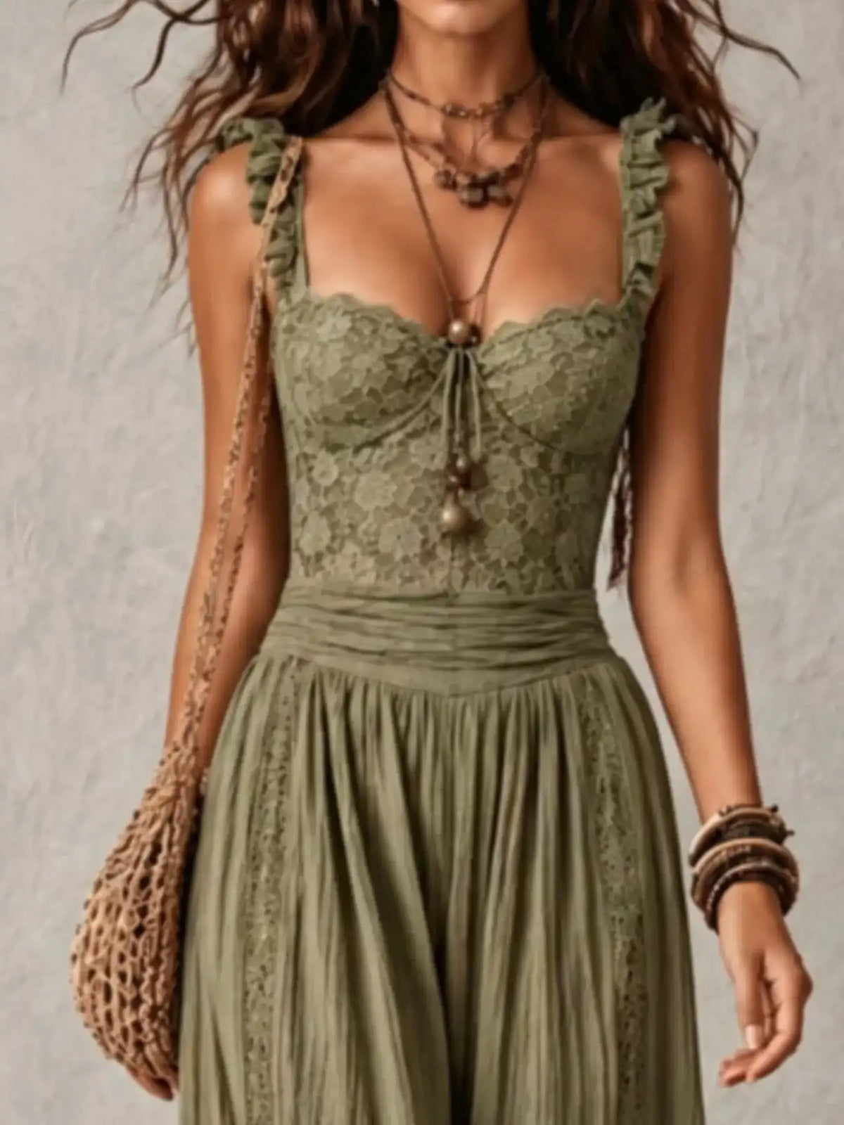 Boho Lace Corset Bodice Jumpsuit with Harem Pants 101001053483751 81 Affordable Fashion Under $100 Jerry's Apparel 