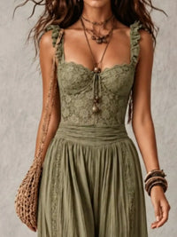 Boho Lace Corset Bodice Jumpsuit with Harem Pants 101001053483751 81 Affordable Fashion Under $100 Jerry's Apparel 