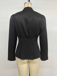 Striped Long Sleeve Peplum Blouse 100100499847455 37 Affordable Fashion Under $100 Jerry's Apparel 