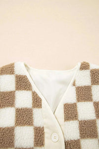 Checkered Sherpa Oversized Button Up Jacket 100100355171838 60 Affordable Fashion Under $100 Jerry's Apparel 