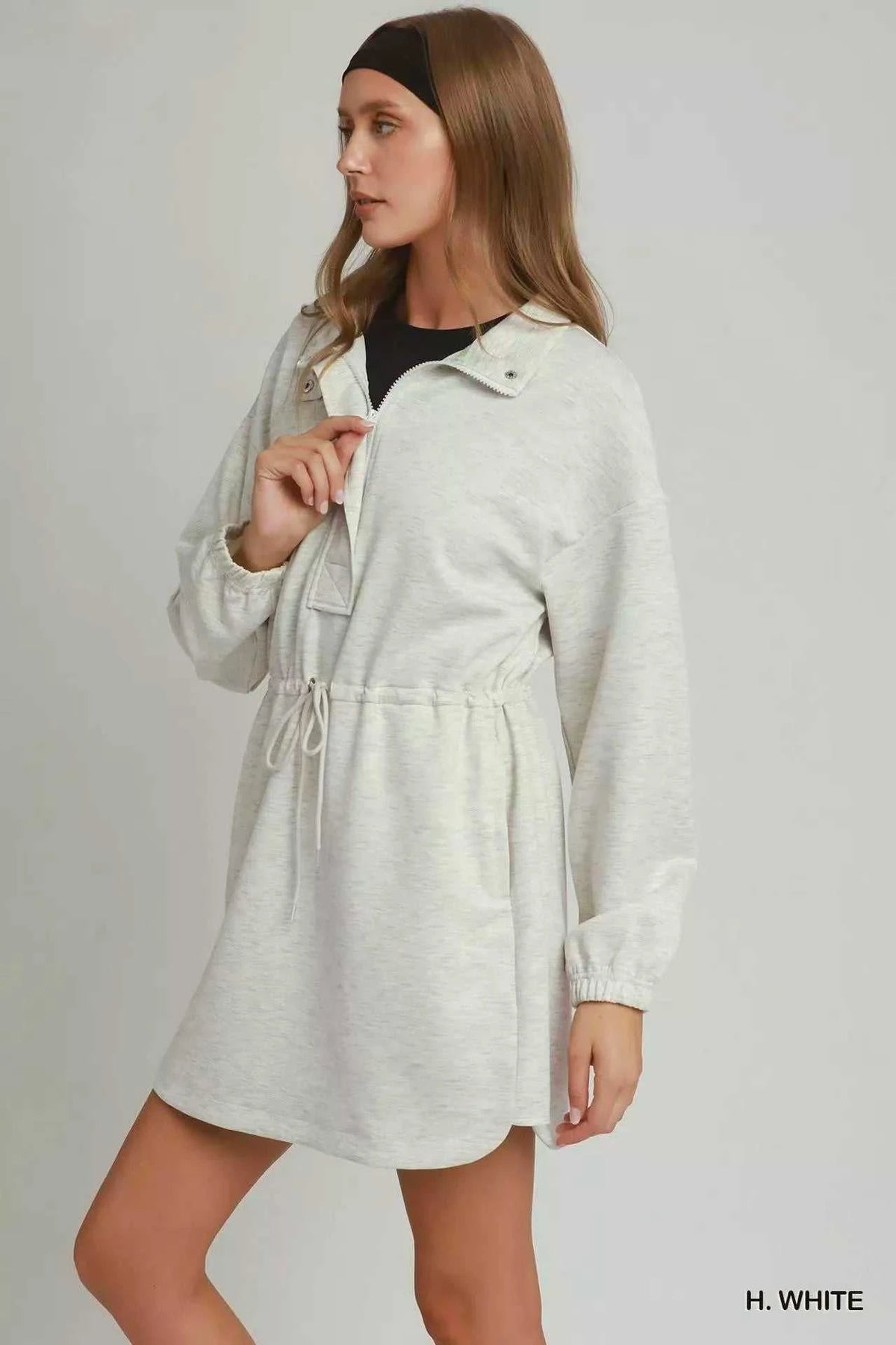 Umgee Half Zip-Up Drawstring Waist Dress 100100892931594 62 Affordable Fashion Under $100 Jerry's Apparel 