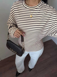 Striped Batwing Sleeve Crew Neck T-Shirt 101001135903926 41 Affordable Fashion Under $100 Jerry's Apparel 