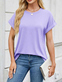 Casual Rolled Sleeve Solid Color T-Shirt 100100517201662 22 Affordable Fashion Under $100 Jerry's Apparel 