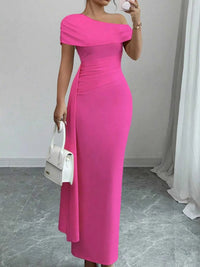 One-Shoulder Ruched Maxi Dress 100100331278451 36 Seasonal Fashion Collections Jerry's Apparel 
