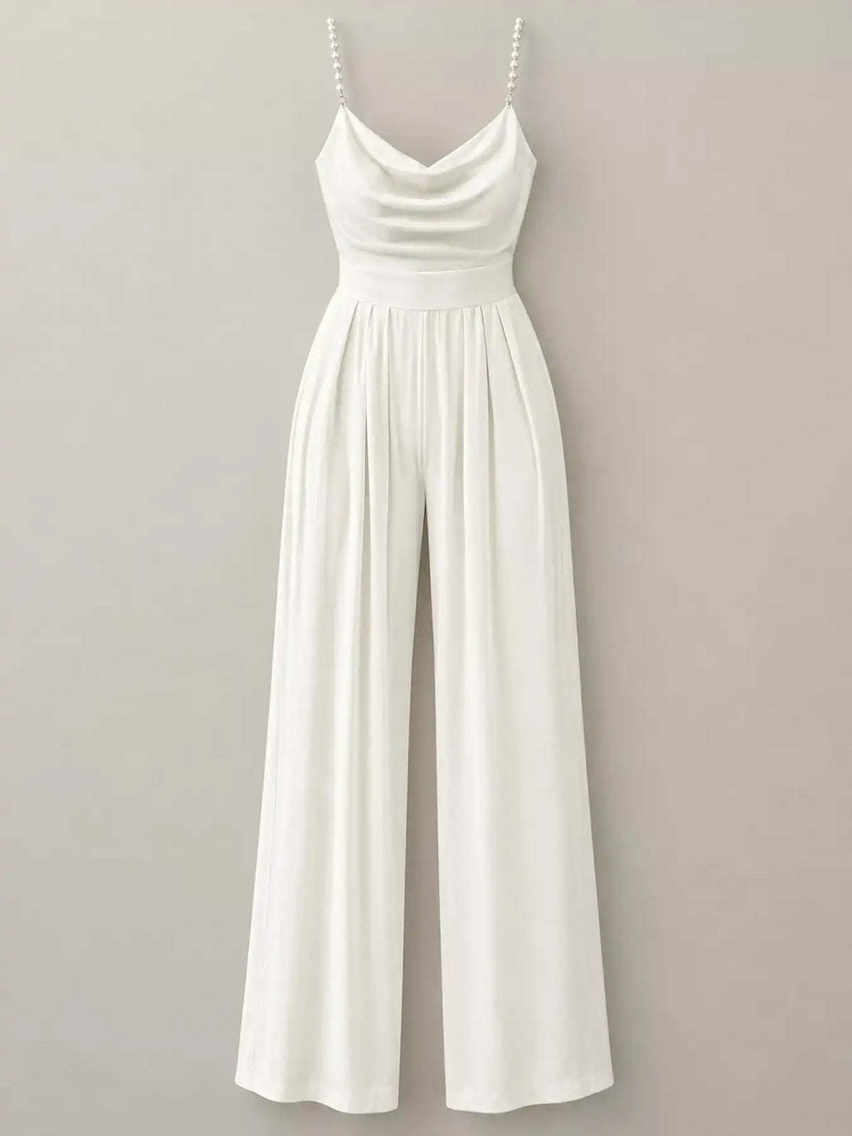 Cowl Neck Jumpsuit with Pearl Strap Detail 101001344414425 39 Affordable Fashion Under $100 Jerry's Apparel 