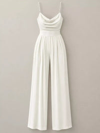 Cowl Neck Jumpsuit with Pearl Strap Detail 101001344414425 39 Affordable Fashion Under $100 Jerry's Apparel 