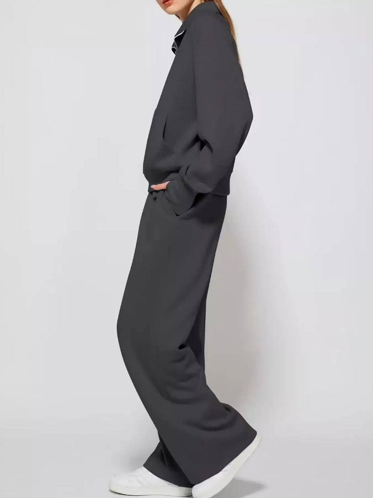 Half-Zip Sweatshirt and Wide-Leg Pants Set 101001840100593 40 Affordable Fashion Under $100 Jerry's Apparel 