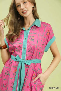 Umgee Mix Floral Button-Front Midi Dress 100100951291613 62 Affordable Fashion Under $100 Jerry's Apparel 