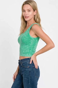 Zenana Washed Ribbed Seamless Cropped V-neck Tank Top 100100597651587 23 Affordable Fashion Under $100 Jerry's Apparel 