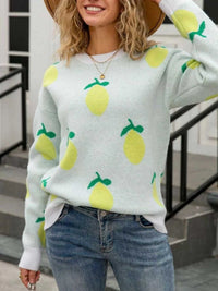 Lemon Crew Neck Round Neck Sweater 100100091974343 47 Affordable Fashion Under $100 Jerry's Apparel 