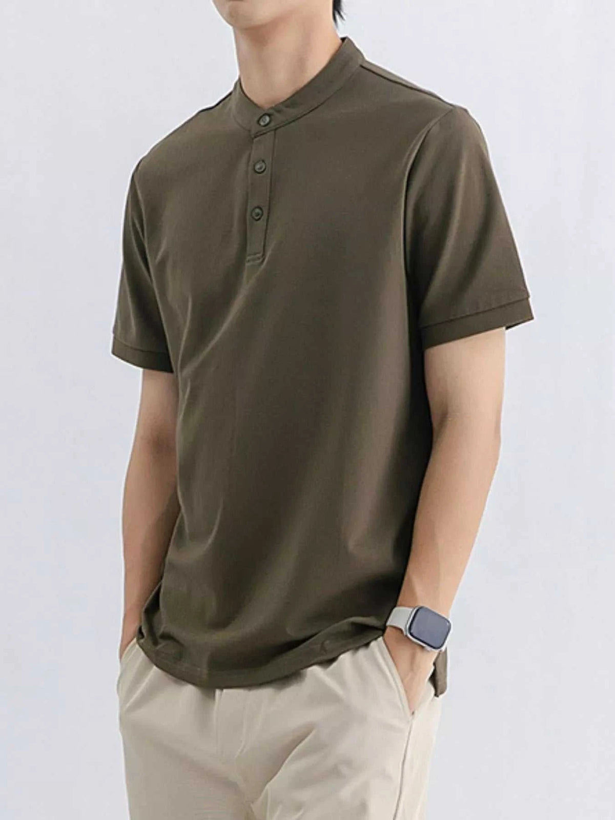 Men's Plus Size Button Detail Short Sleeve T-Shirt 100400919335445 45 Affordable Fashion Under $100 Jerry's Apparel 