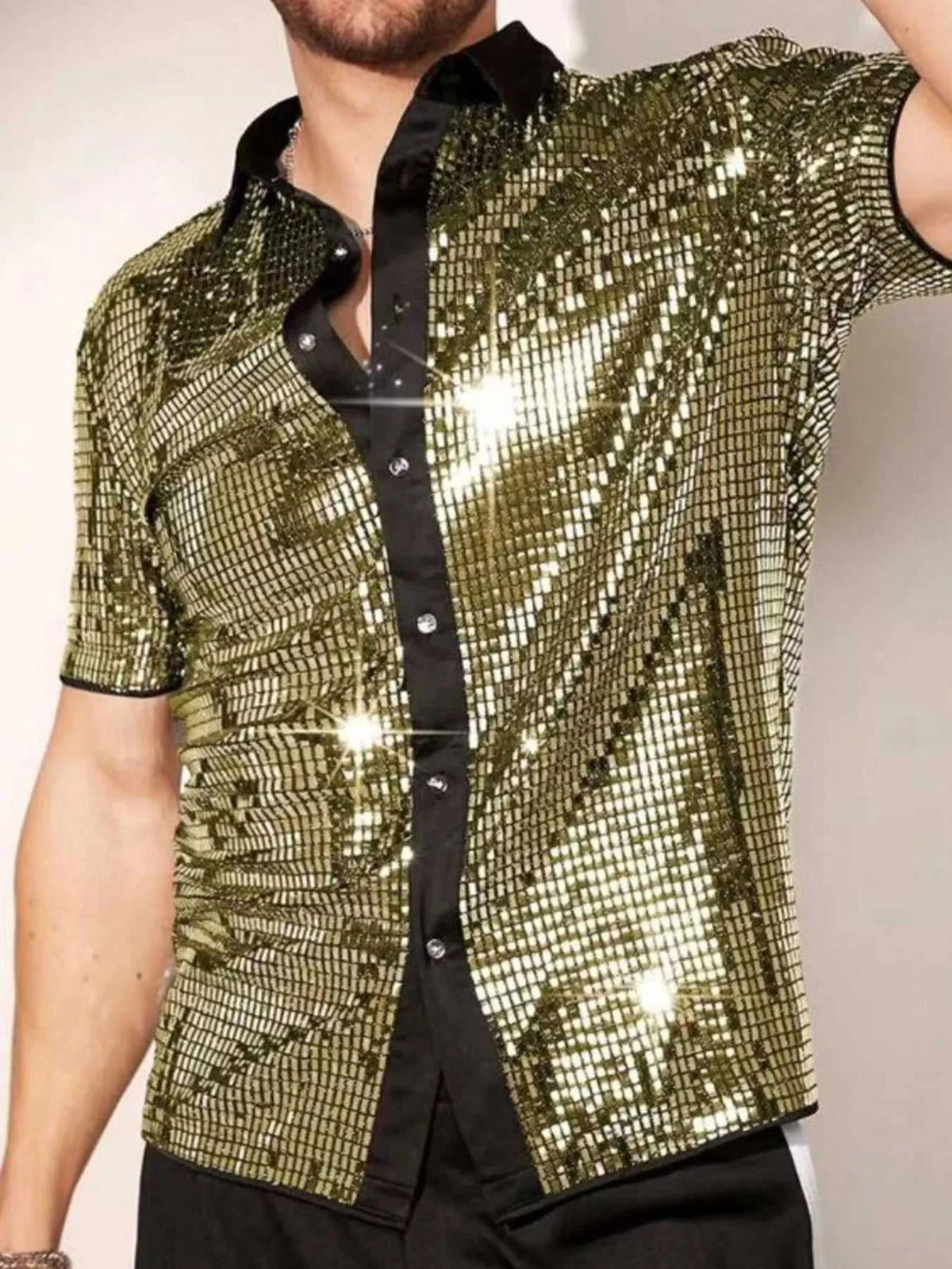 Men's Sequin Button Up Shirt 100400175153420 36 Affordable Fashion Under $100 Jerry's Apparel 