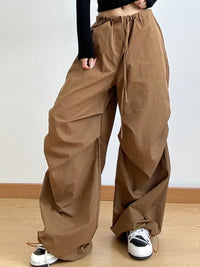 Wide Leg Casual Drawstring Pants
